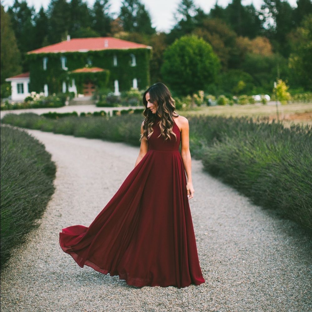 LULUS Mythical Kind of Love Wine Red Maxi Dress XS
